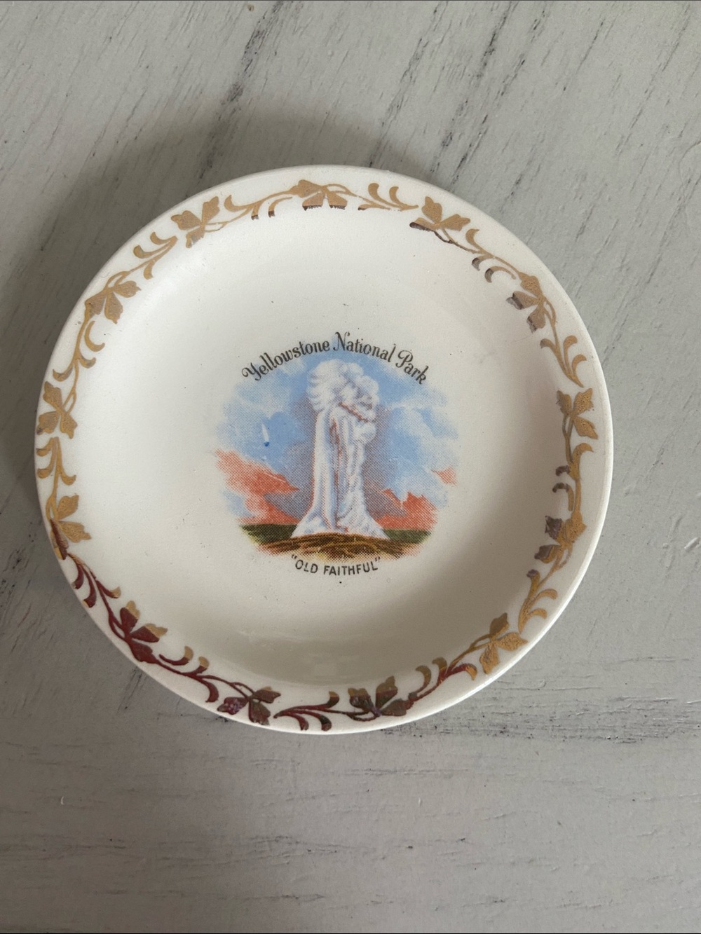 Vintage Yellowstone National Park ‘Old Faithful’ Plate
